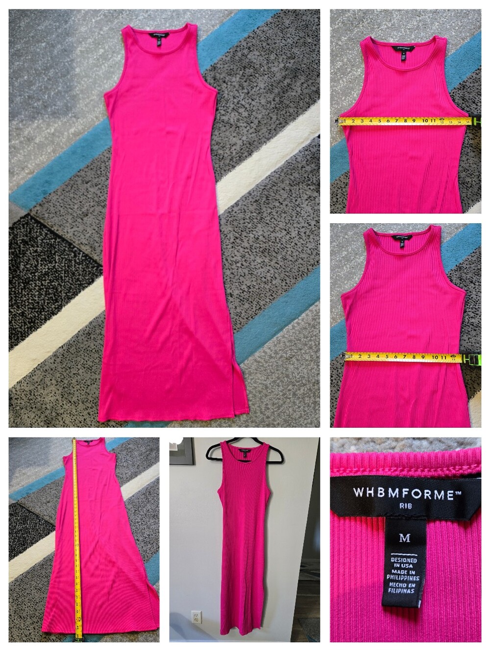 WHBM FORME Rib Sleeveless Midi Dress, M, EUC
